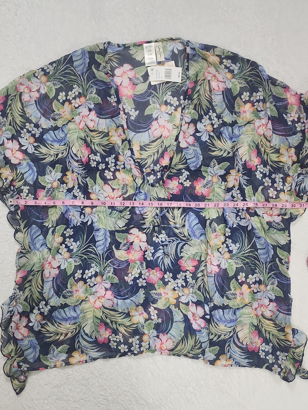Jessica Simpson Women's Stranded In Paradise Printed Ruffled Cover Up Dress NWT - Picture 4 of 9